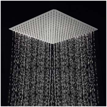Brushed Nickel Square Rainfall Showerhead Ultrathin Style
